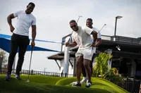 People playing golf